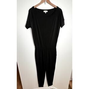 Michael Star Black Short Sleeve Knit Jumpsuit